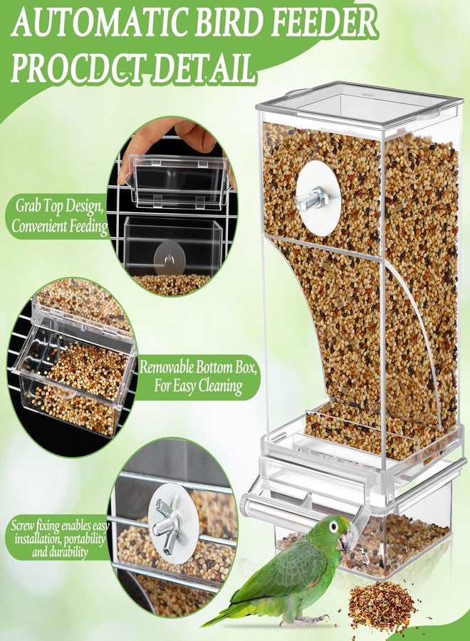 Novabright 7 Pcs No Mess Bird Feeder Water Dispenser Set Include Automatic Parrot Feeder and Drinker with Parrot Paw Grinding Stick Food Accessories for Cage Cockatiels Lovebirds Finch Macaws - Image 3